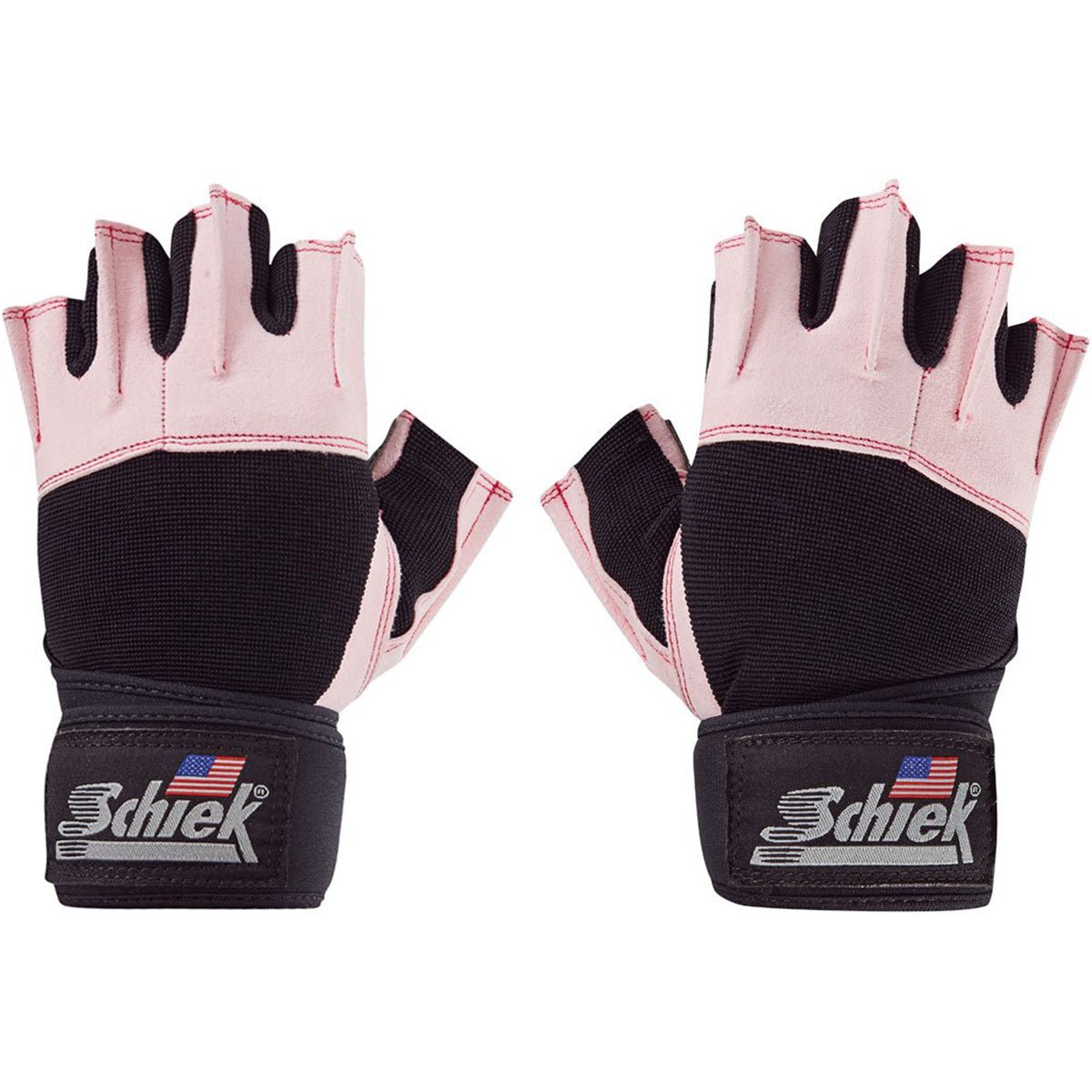Schiek Sports Platinum 3/4 Finger Wrist Wrap Lifting Gloves - Pink/Black - Forza Sports