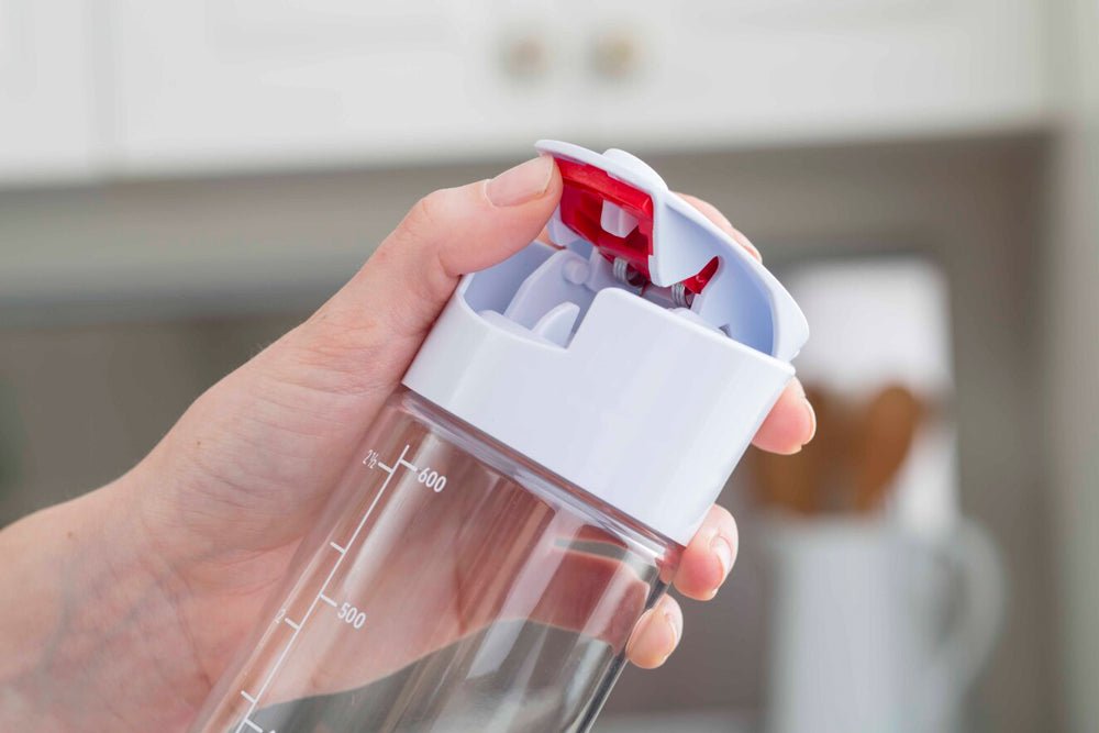 Whiskware Glass Salad Dressing Shaker with BlenderBall Wire Whisk - White/Red - Forza Sports