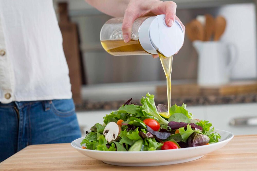 Whiskware Glass Salad Dressing Shaker with BlenderBall Wire Whisk - White/Red - Forza Sports