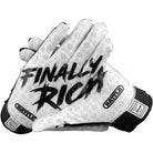 Battle Sports Finally Rich Adult Football Receiver Gloves - Black/White Battle Sports