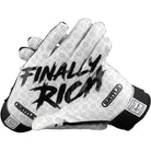 Battle Sports Finally Rich Youth Football Receiver Gloves - Black/White Battle Sports