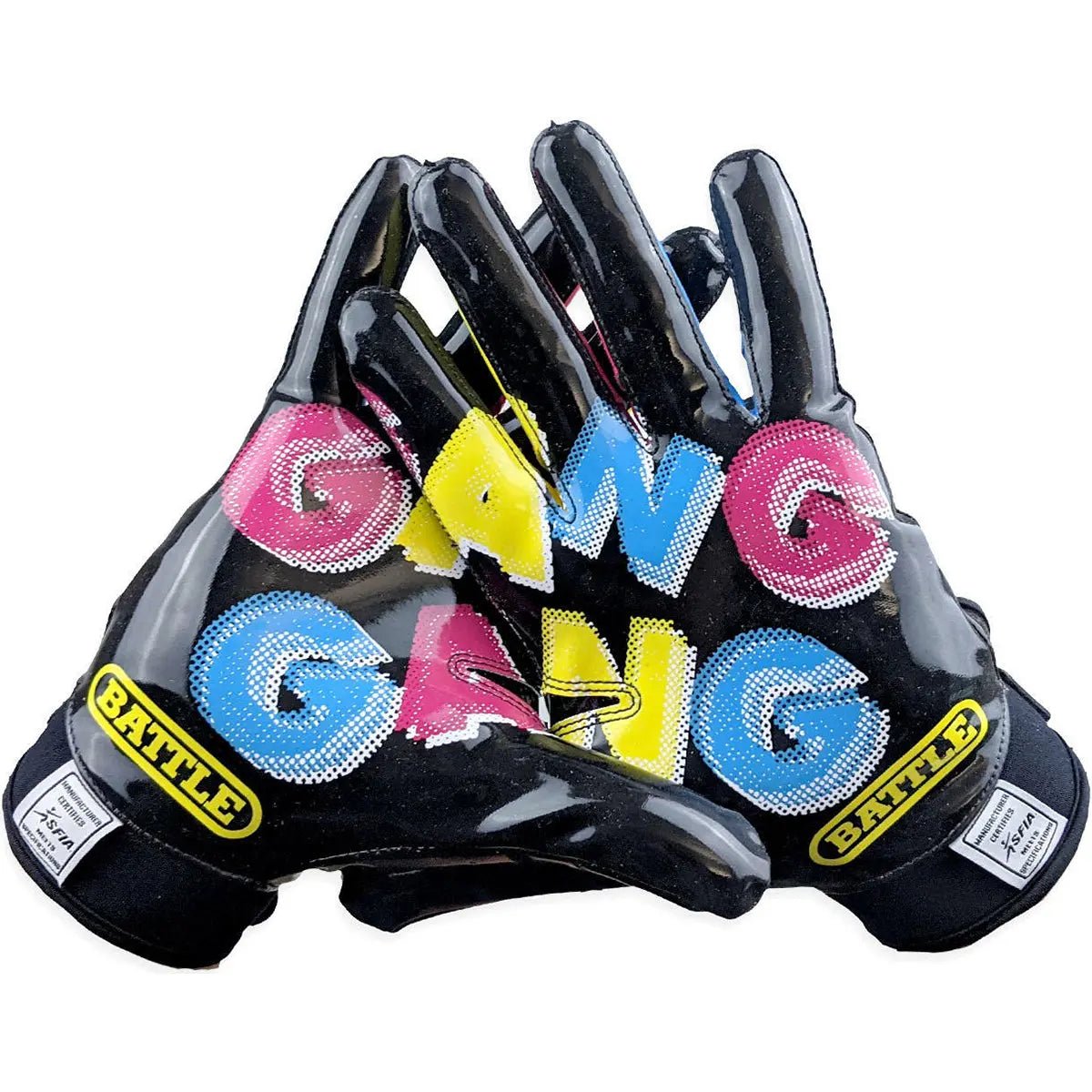 Battle Sports Gang Gang Double Threat Adult Football Receiver Gloves - Black Battle Sports
