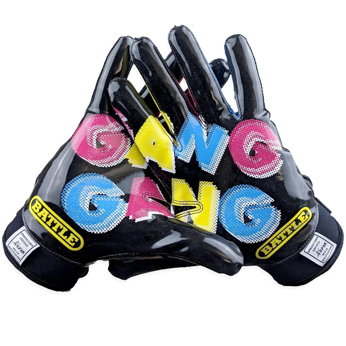 New Battle Triple Threat Receiver Football Gloves -Charcoal-Youth Size Medium main image 1