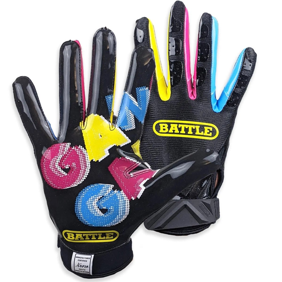 Battle Sports Gang Gang Triple Threat Youth Football Receiver Gloves - Black Battle Sports