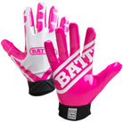 Battle Sports Receivers Ultra-Stick Football Gloves - White/Pink Battle Sports