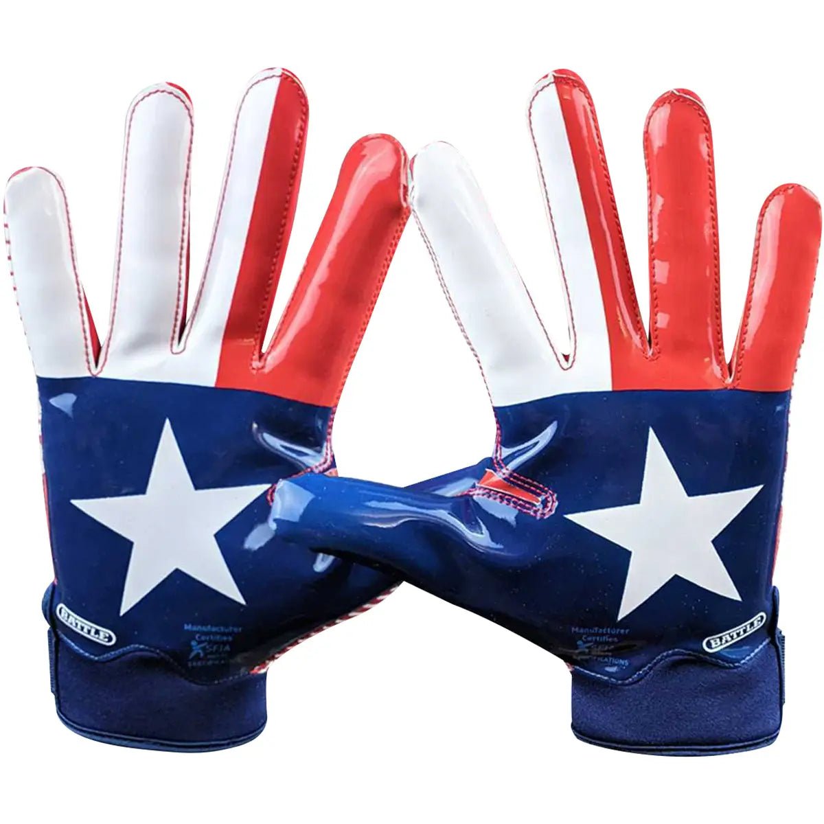 Battle Sports Texas Flag Doom 1.0 Adult Football Receiver Gloves Battle Sports