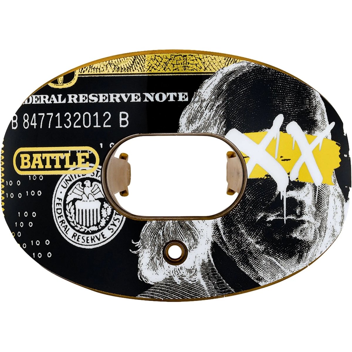 Battle Sports - "Benjamin XX" Oxygen Football Mouthguard - Black/Yellow Battle Sports