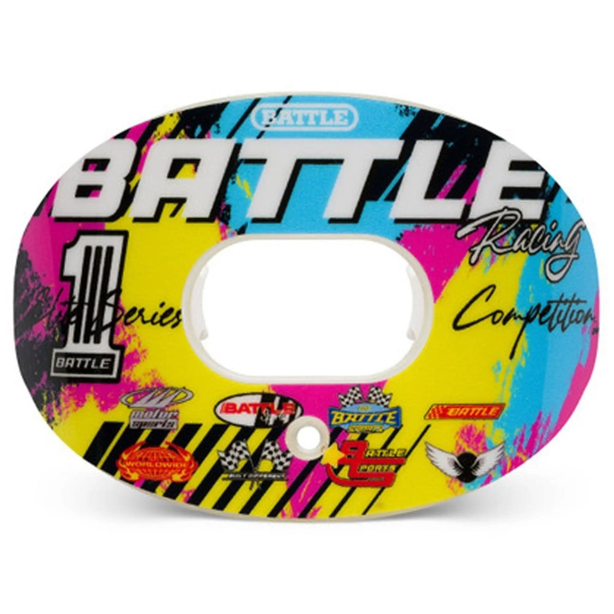 Battle Sports - "Racing" Oxygen Football Mouthguard - Pink/Yellow/Blue Battle Sports