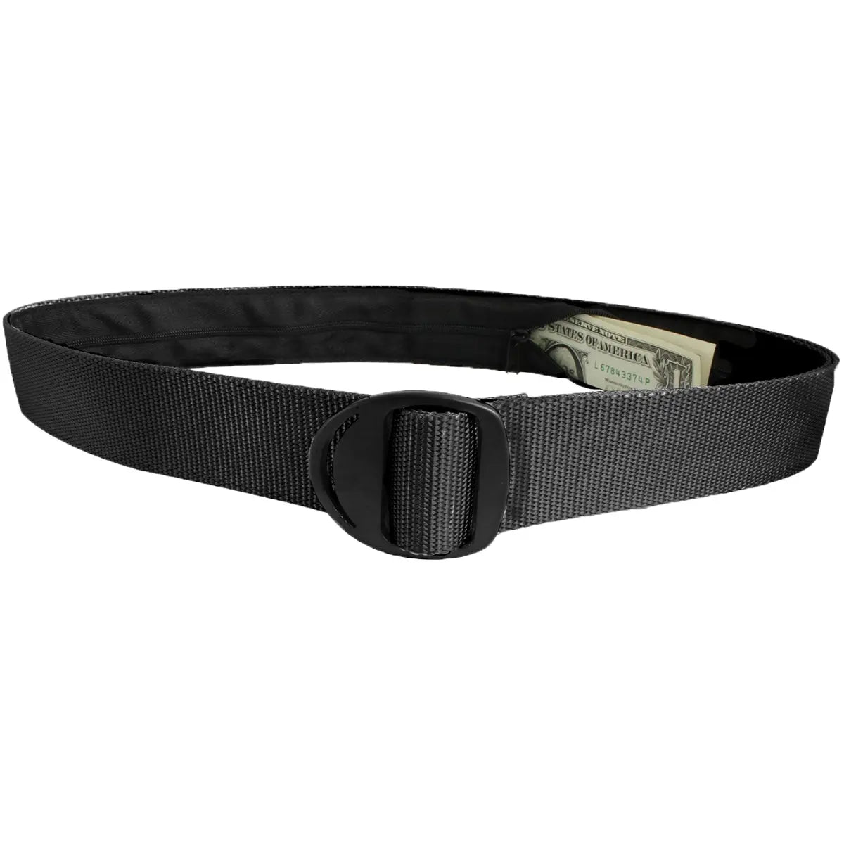 Bison Designs Crescent Black Buckle Money Belt - Black Bison Designs