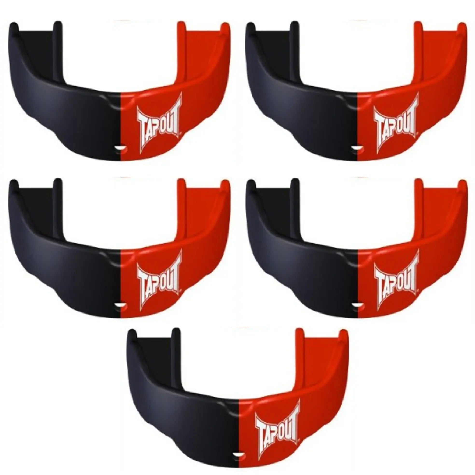 Tapout Youth Protective Sports Mouthguard with Strap 5-Pack - Red/Black Tapout