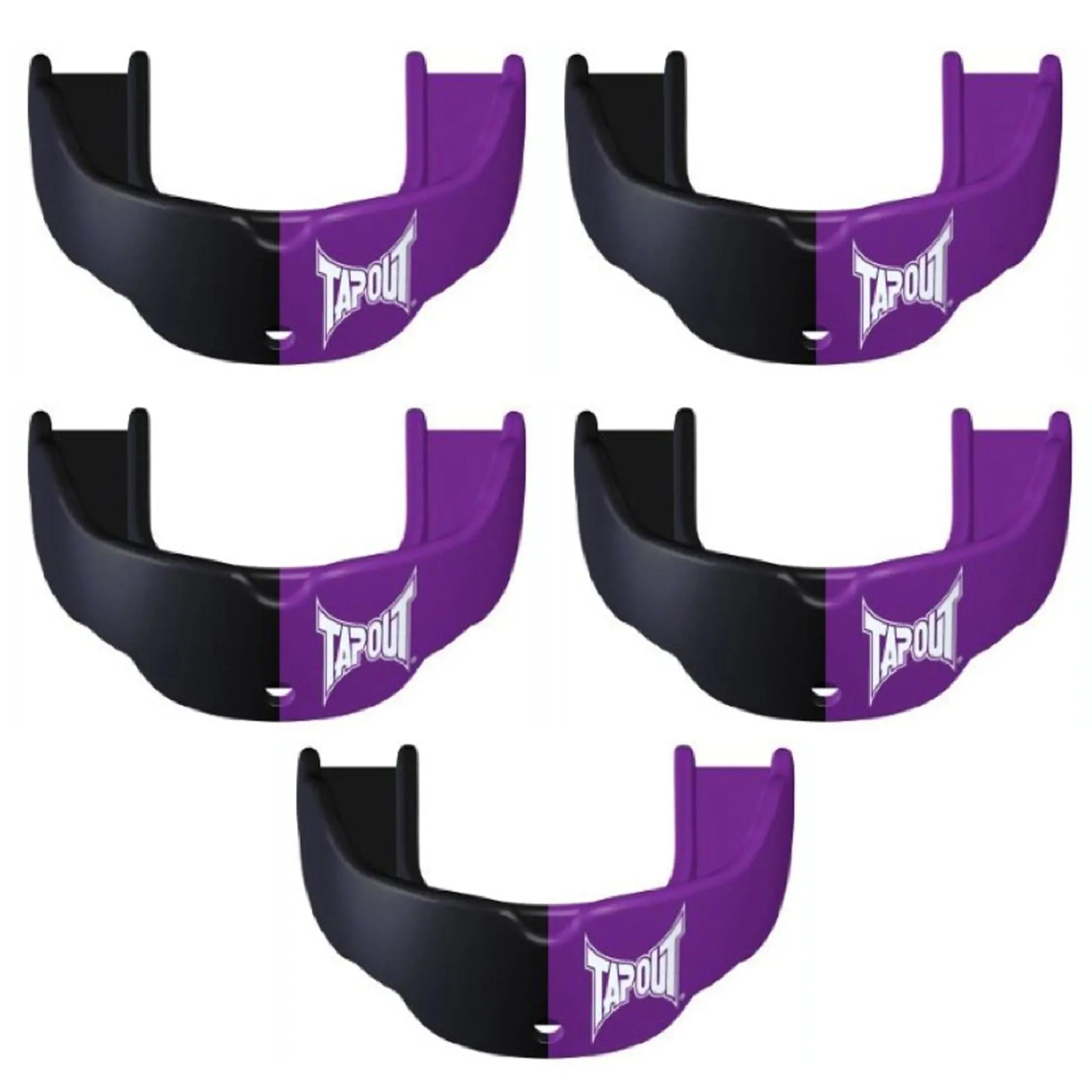 Tapout Youth Protective Sports Mouthguard with Strap 5-Pack - Purple/Black Tapout