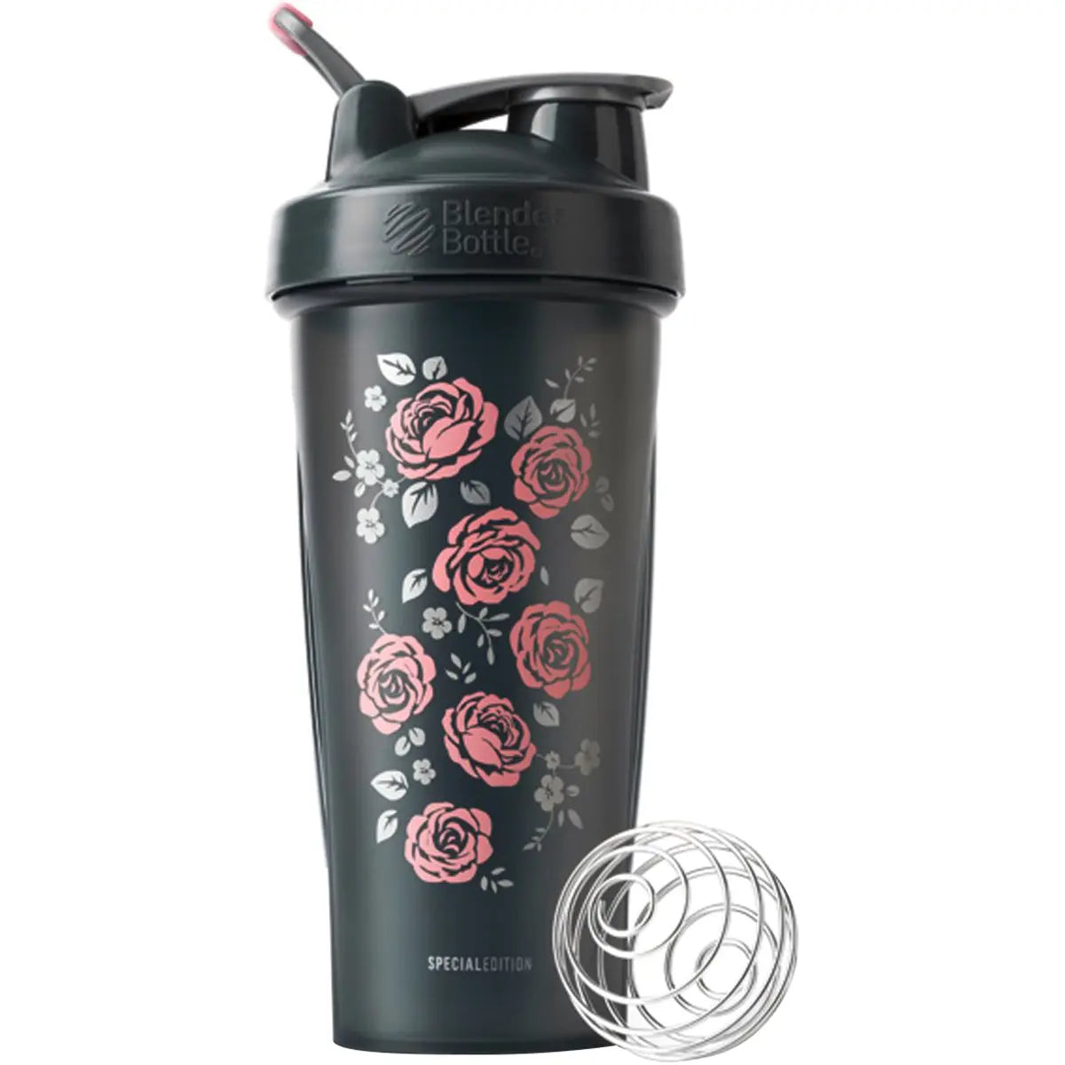 Blender Bottle Special Edition 28 oz. Shaker with Loop Top - Roses Blender Bottle