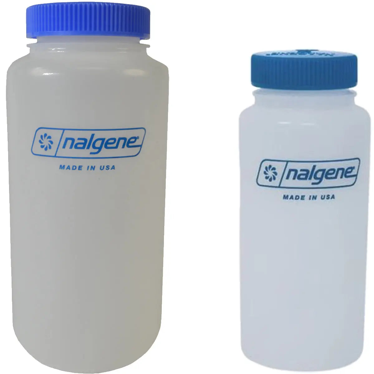 Nalgene HDPE Plastic Wide Mouth Storage Bottle - Clear/Blue Nalgene