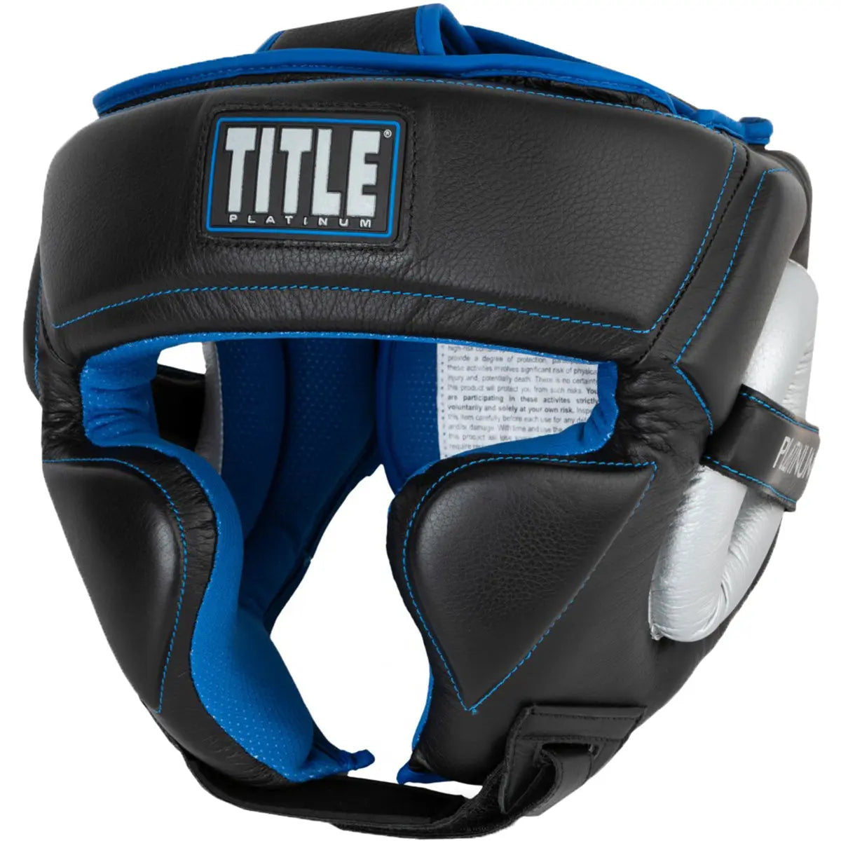 Title Boxing Platinum Perilous Training Headgear - Black/Silver/Blue Title Boxing