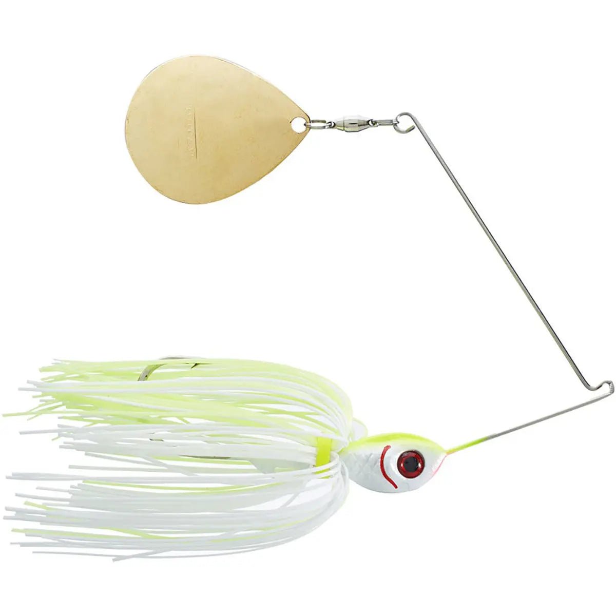 Booyah Baits Single Colorado Blade 1/2 oz Fishing Lure - White/Chartreuse Booyah