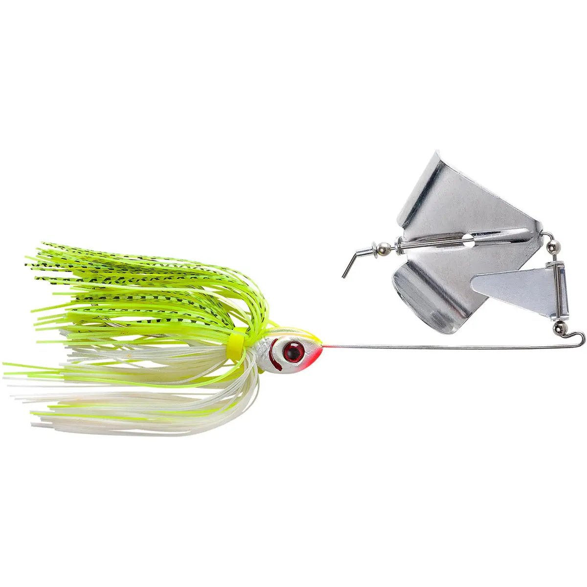 Booyah Buzz Bait 1/4 oz. Fishing Lure - White/Chartreuse Shad Booyah