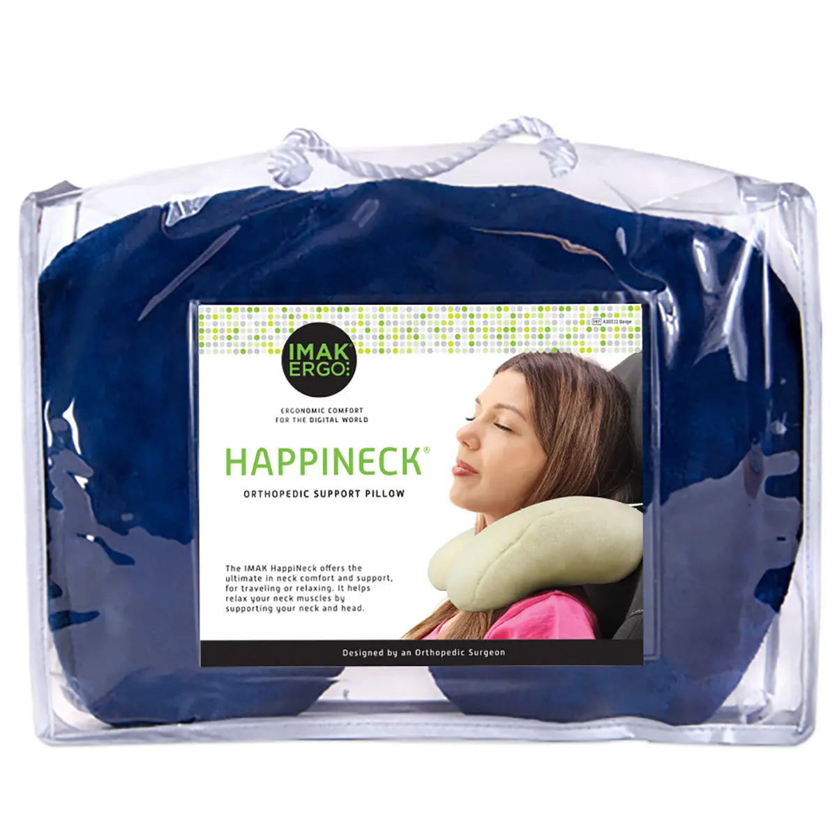 Brownmed IMAK Ergo HappiNeck Support Pillow - Universal - Blue IMAK