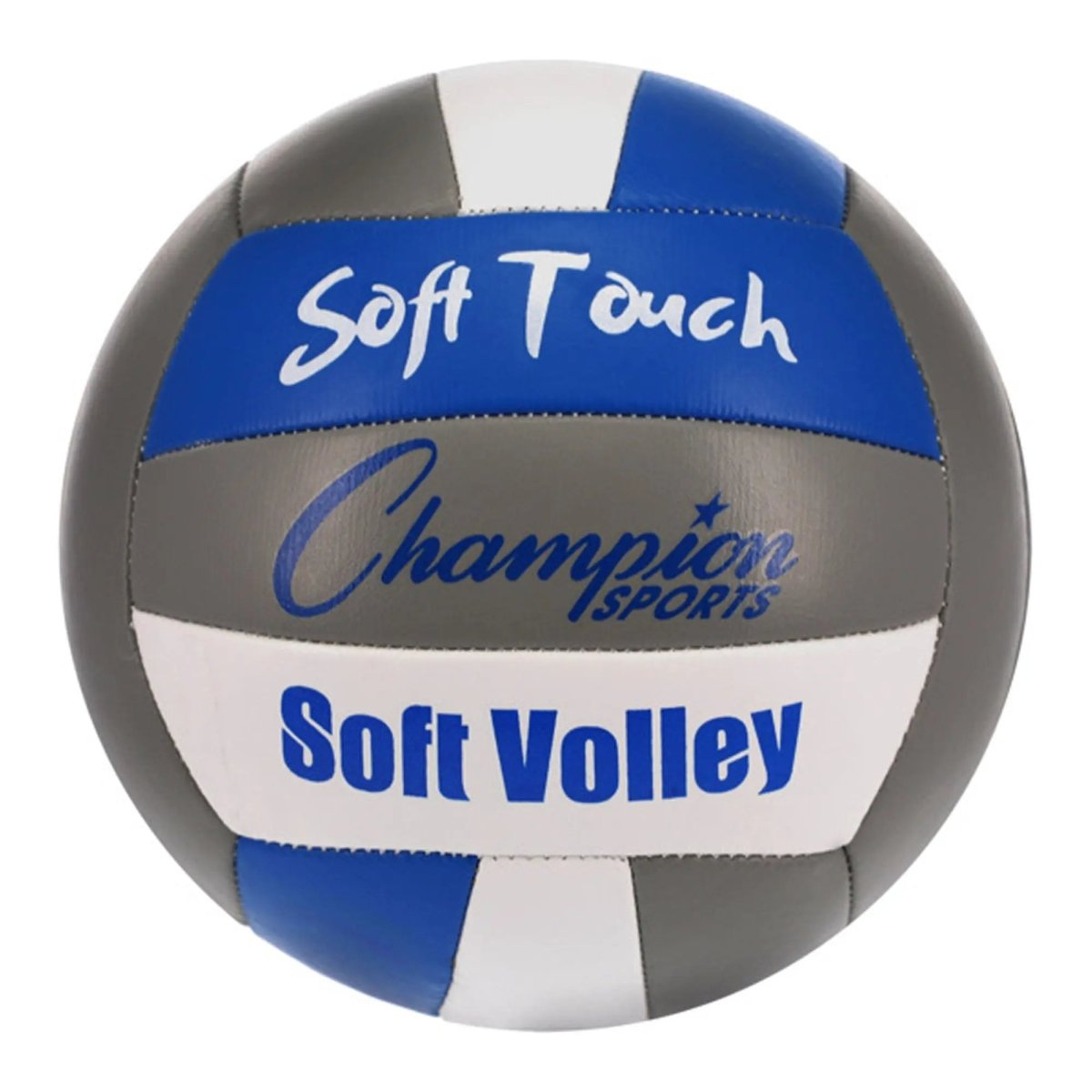 Champion Sports Synethic Leather Soft Touch Volleyball - Blue/Gray/white Champion Sports