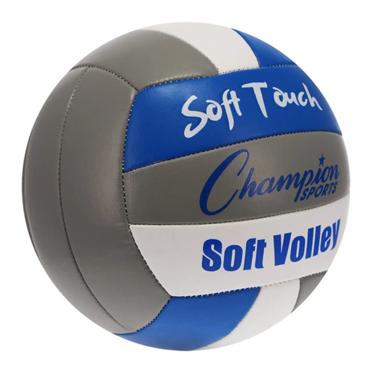 Champion Sports Synethic Leather Soft Touch Volleyball - Blue/Gray/white Champion Sports
