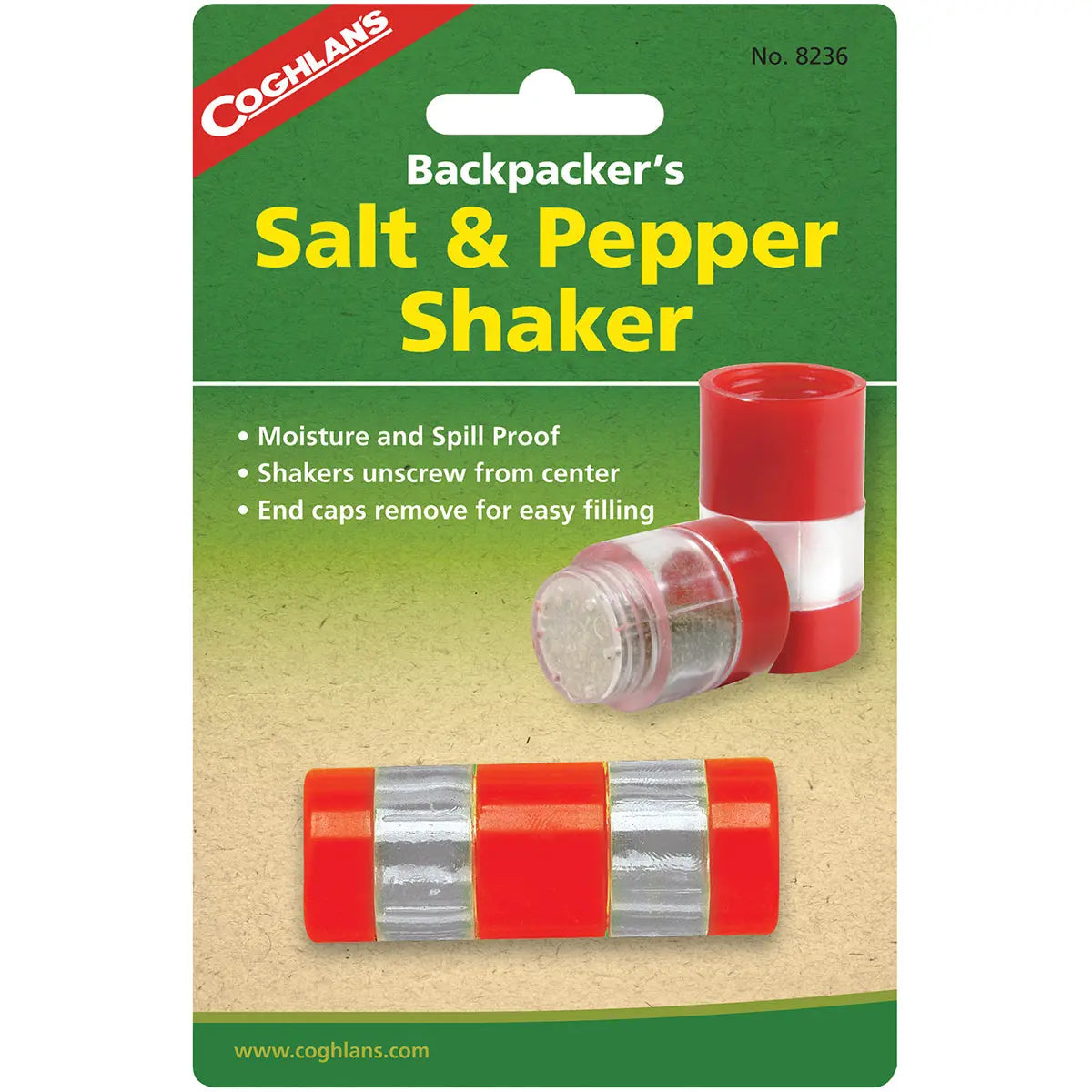Coghlan's Backpacker's Salt & Pepper Shaker, Moisture and Spill Proof, Camping Coghlan's