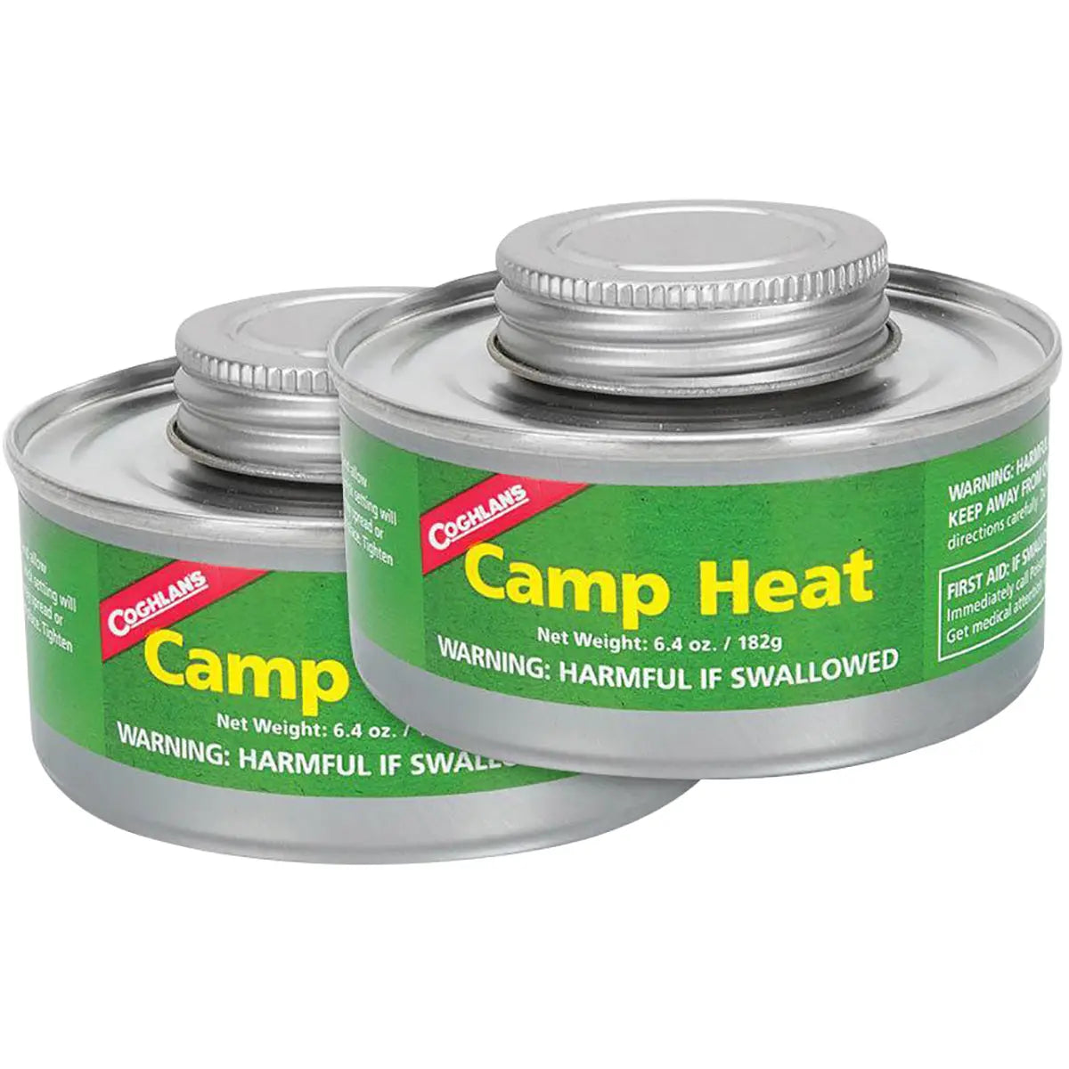 Coghlan's Camp Heat Emergency Cooking Fuel Can (2 Pack), Recloseable 4-6 hr Burn Coghlan's