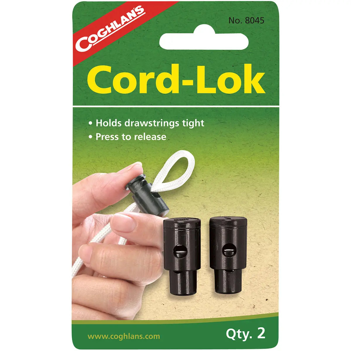 Coghlan's Cord-Lok (2 Pack), Holds Drawstrings Shoestrings Tight, Quick-Release Coghlan's