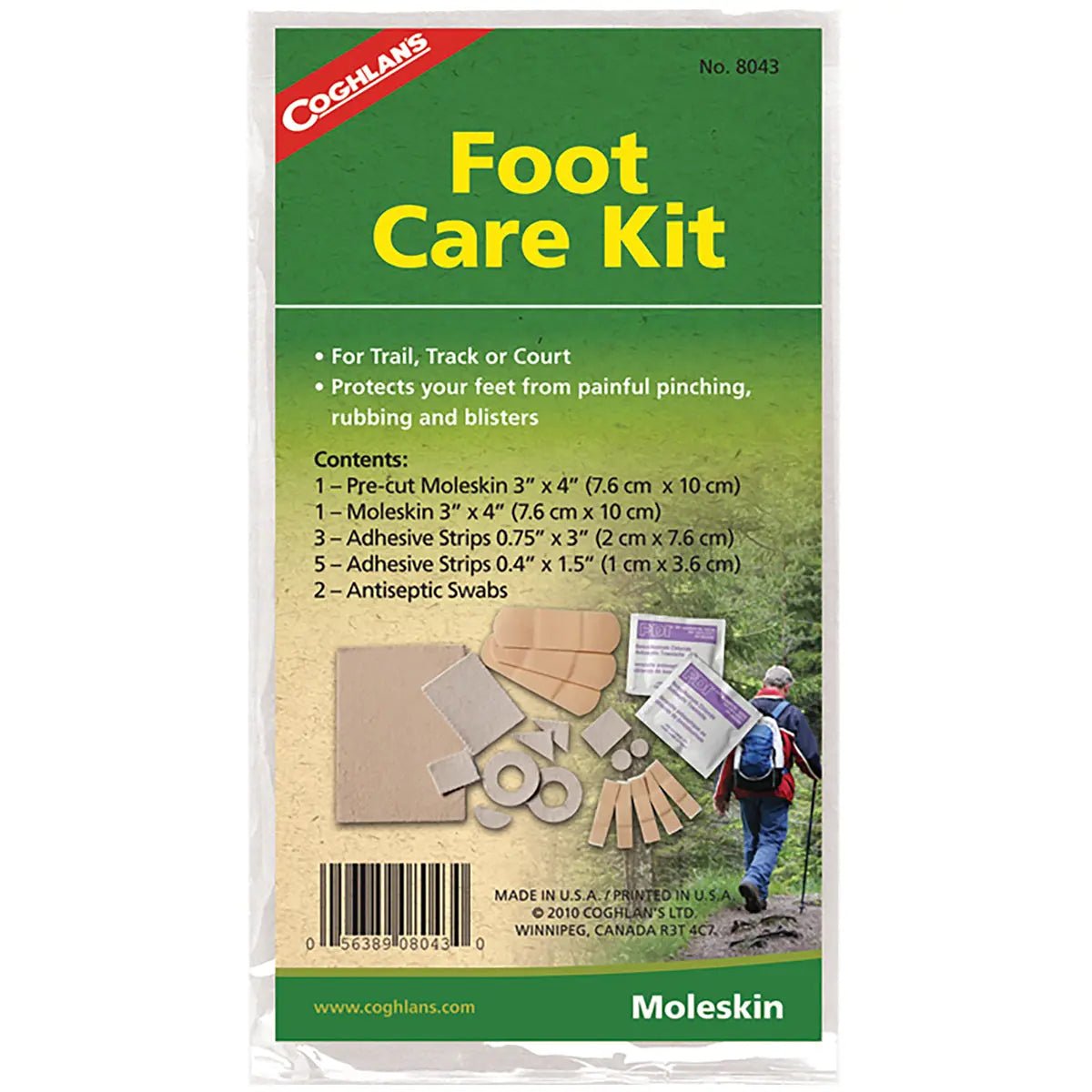 Coghlan's Foot Care Kit, Pre-cut Moleskin, Adhesive Strips & Antiseptic Swabs Coghlan's