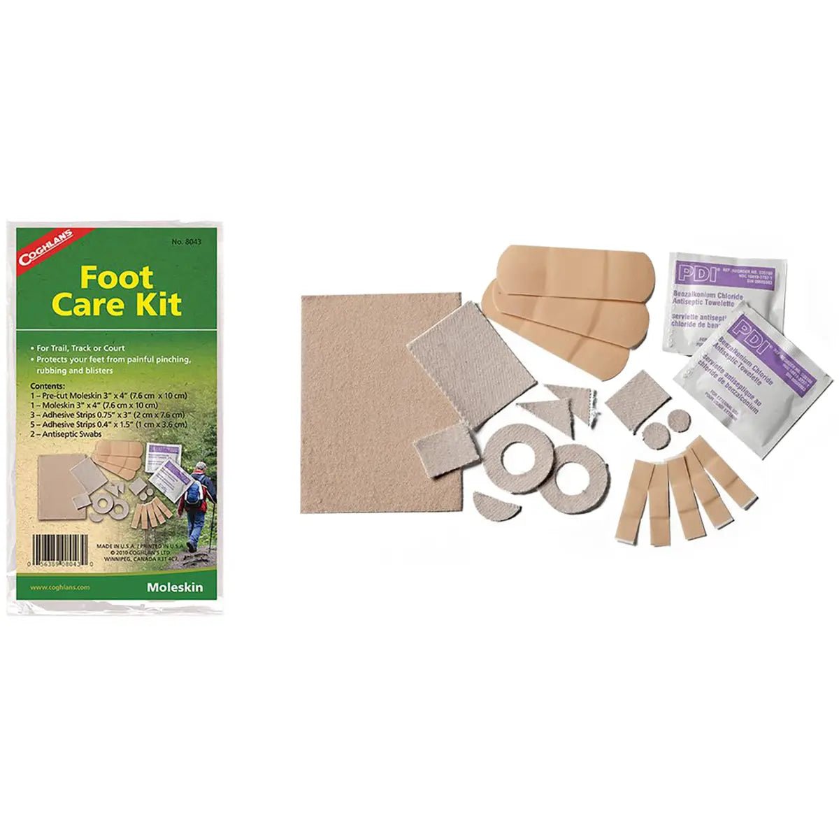 Coghlan's Foot Care Kit, Pre-cut Moleskin, Adhesive Strips & Antiseptic Swabs Coghlan's