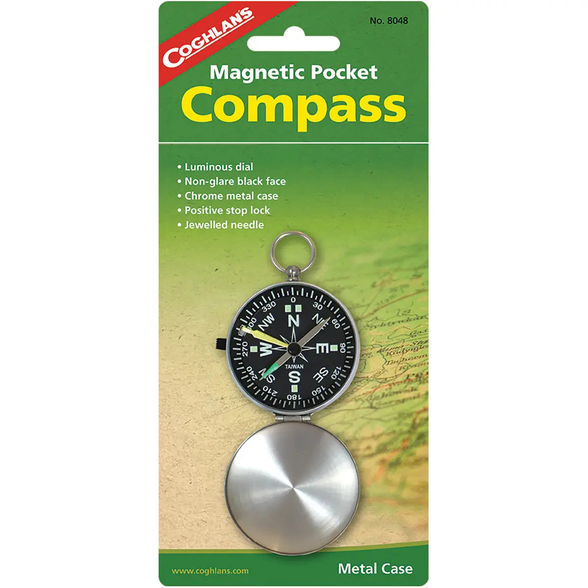 Coghlan's Magnetic Pocket Compass with Metal Case, Luminous Dial, Pocket Size Coghlan's