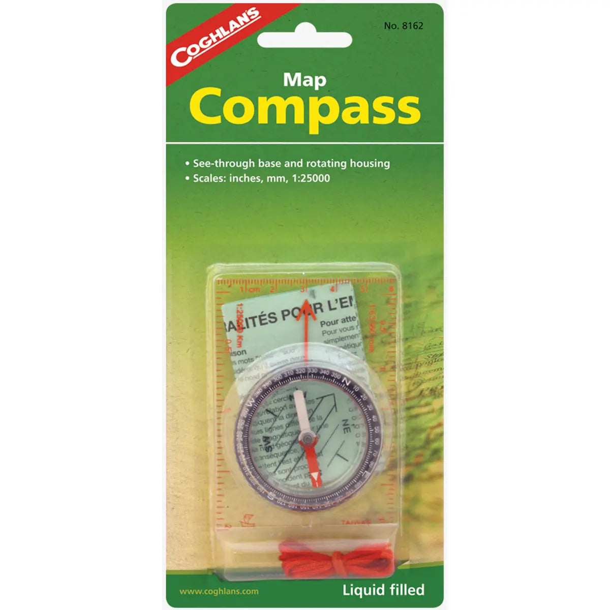 Coghlan's Map Compass, See-Through Base and Rotating Housing, Survival Emergency Coghlan's