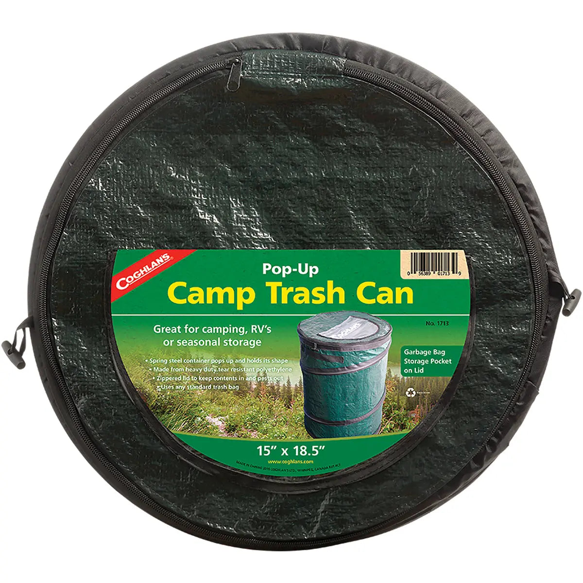 Coghlan's Mini Pop-Up Trash Can, Collapsible Camping RV Storage, Zipper Closure Coghlan's