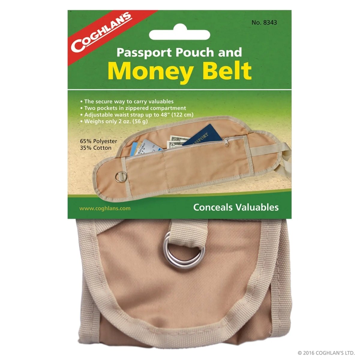 Coghlan's Passport Pouch and Money Belt, Adjustable, Safely Carry Valuables Coghlan's