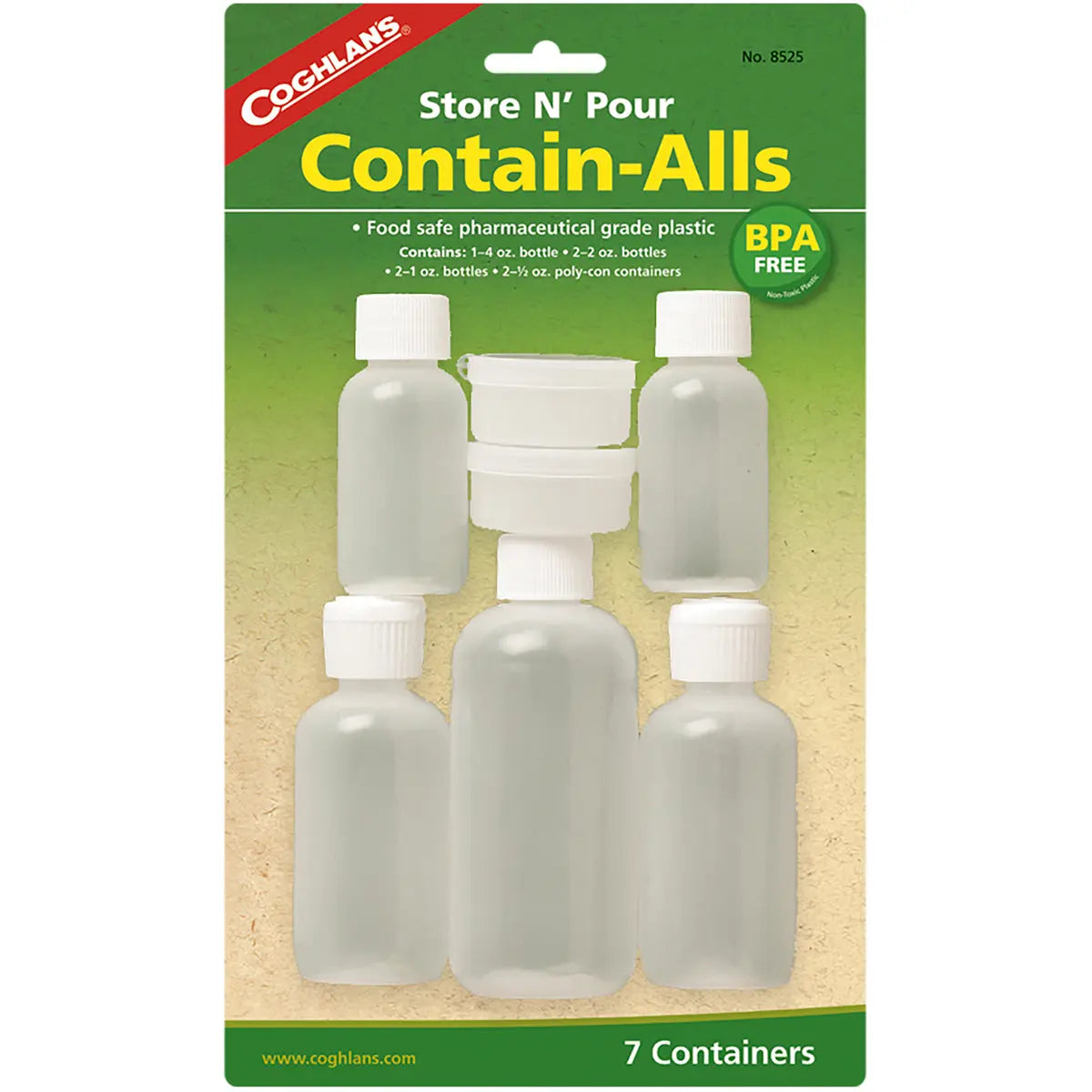 Coghlan's Store N' Pour Contain-Alls (7 Pack), Reusable Bottles and Containers Coghlan's