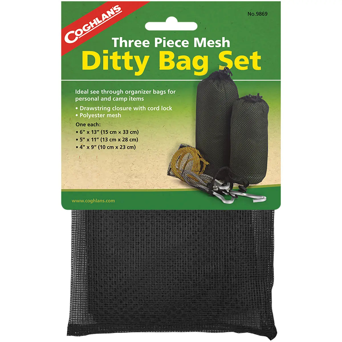 Coghlan's Three Piece Mesh Ditty Bag Set, Drawstring Closure with Cord-Lock Coghlan's