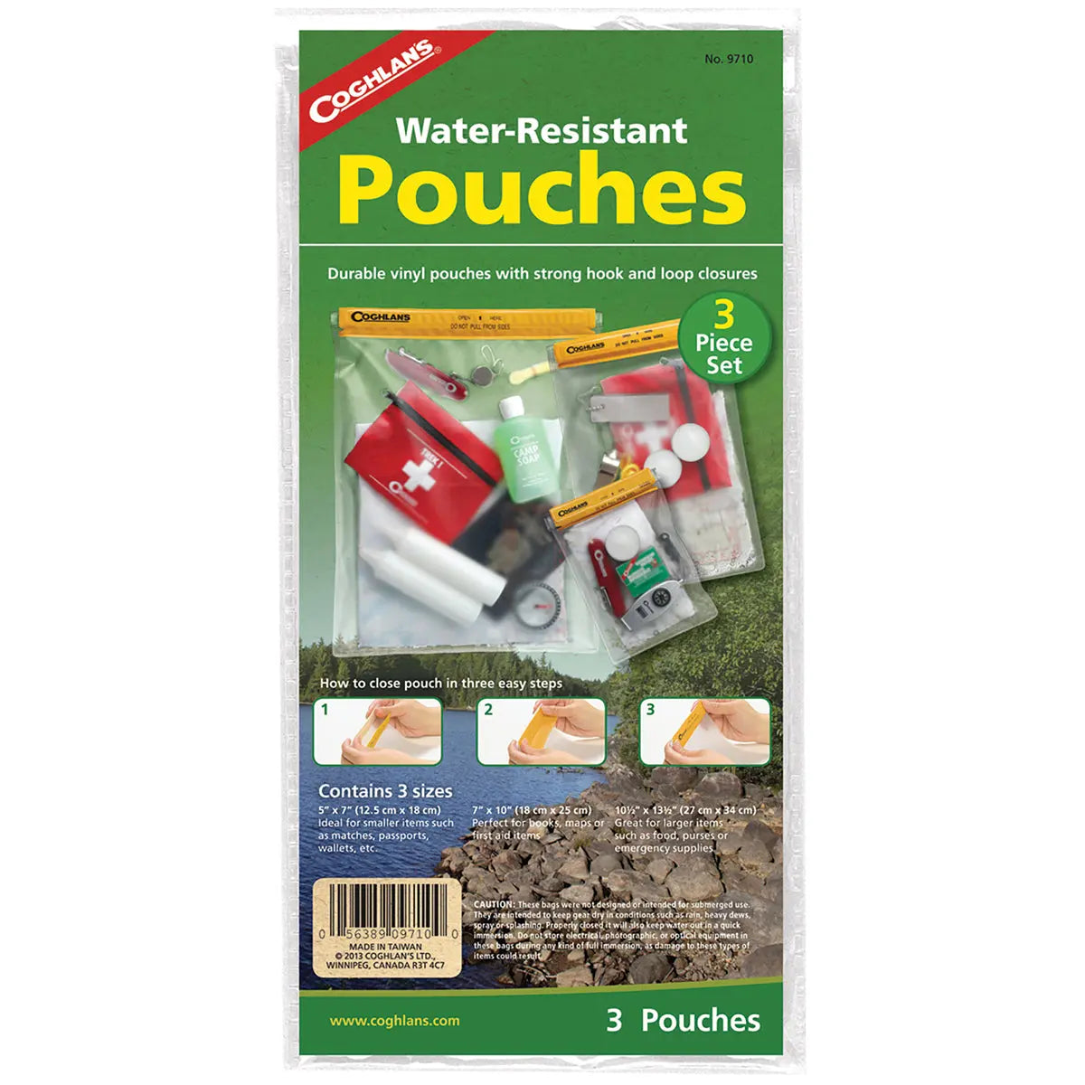 Coghlan's Water-Resistant Pouches (3 Piece Set), Travel Camping Emergency Bags Coghlan's