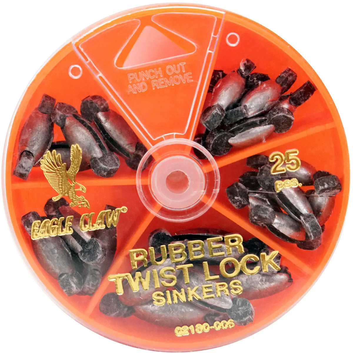 Eagle Claw Rubber Core Twist-Lock Sinkers Dial Pack Eagle Claw