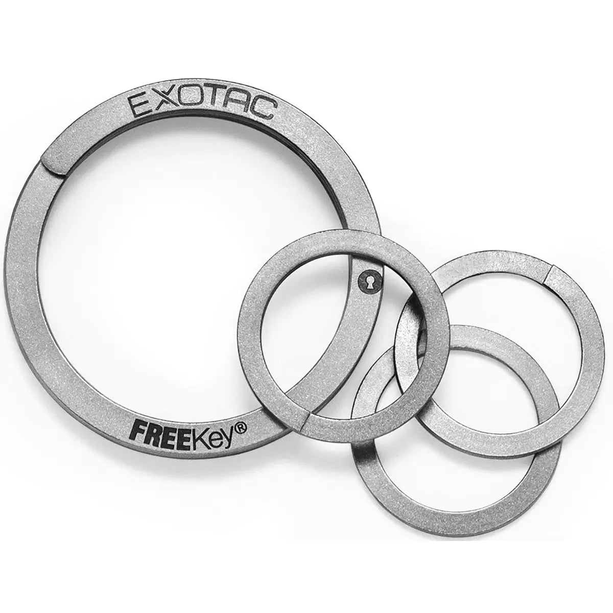 Exotac FREEKey Slim System Easy to Use Key Ring and Three Mini Key Rings Exotac
