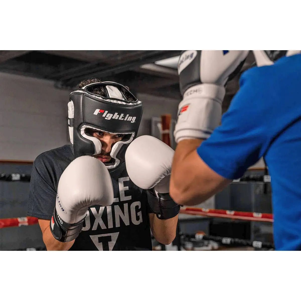 Fighting Sports S2 Gel Full Face Training Boxing Headgear - Black/White Fighting Sports