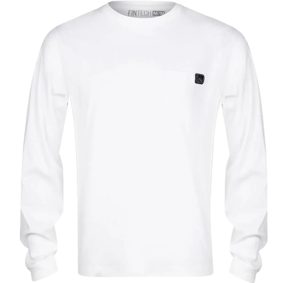 Fintech Box Logo Freedom Heavy-Duty Long Sleeve T-Shirt - Brilliant White Fintech
