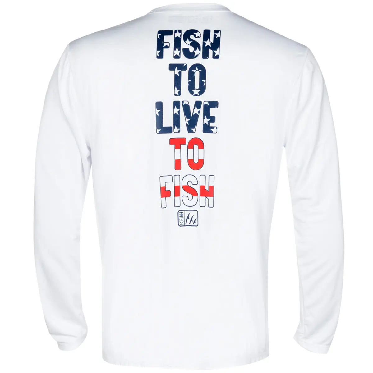 Fintech Fish To Live To Fish Sun Defender UV Long Sleeve Shirt - Brilliant White Fintech