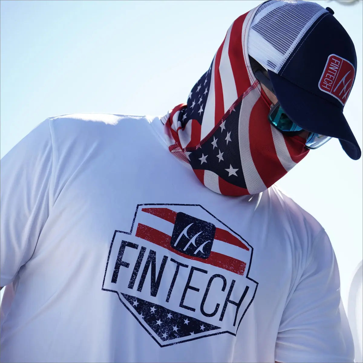 Fintech USA Shield Sun Defender UV T-Shirt - Brilliant White Fintech