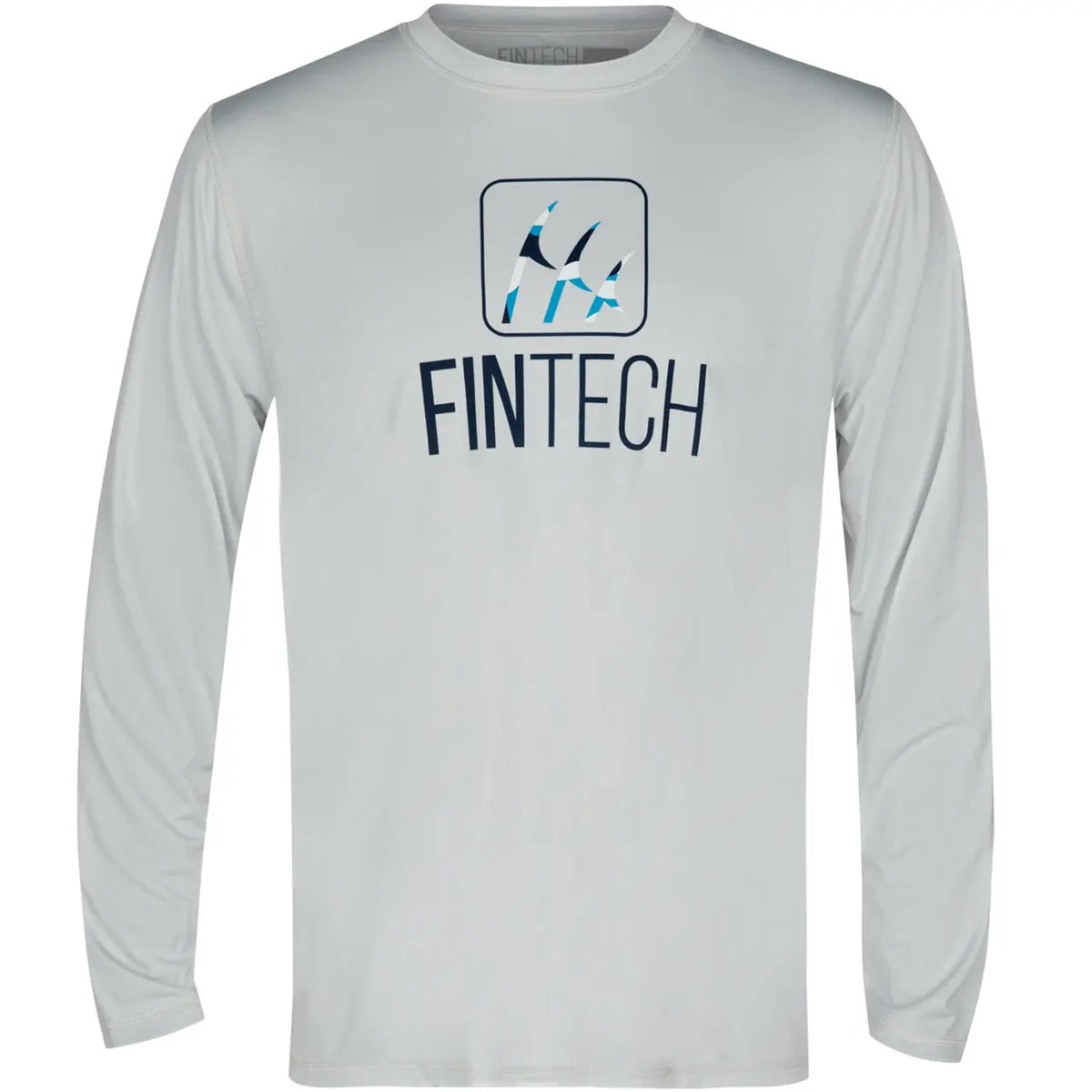 Fintech WDLND Logo Sun Defender UV Long Sleeve T-Shirt - Glacier Gray Fintech