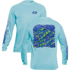 Flying Fisherman Pasta Mahi Performance Long Sleeve T-Shirt - Aqua Flying Fisherman