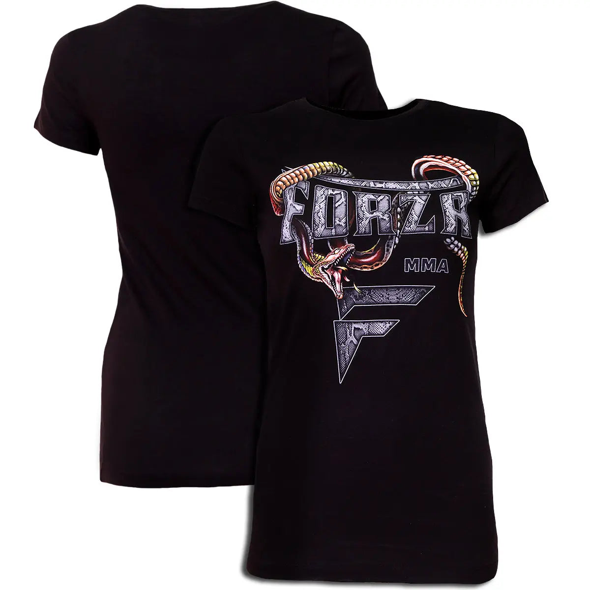 Forza Sports Women's "Slither" MMA T-Shirt - Black Forza Sports