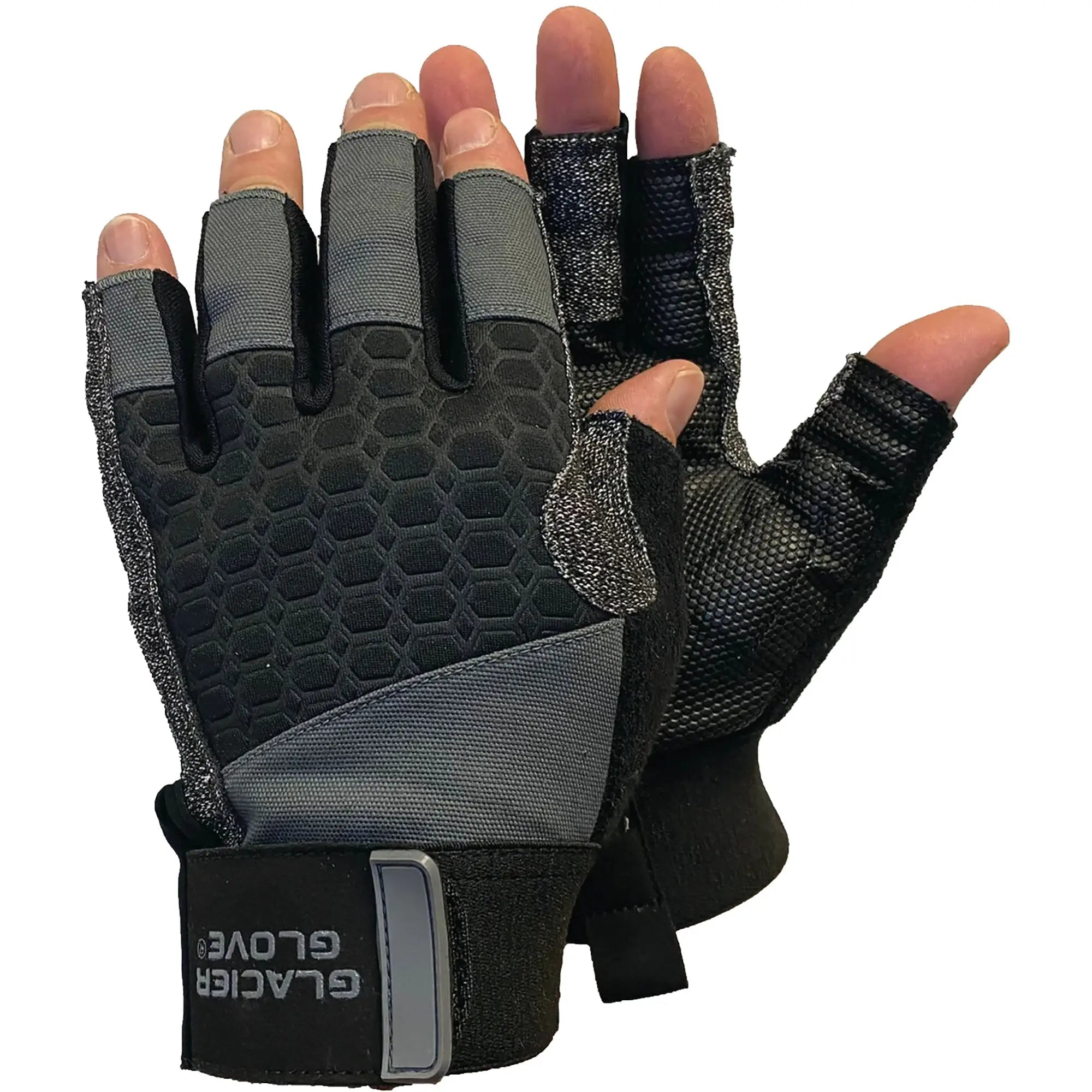 Glacier Glove Stripping and Fish Fighting Fingerless Gloves - Gray
