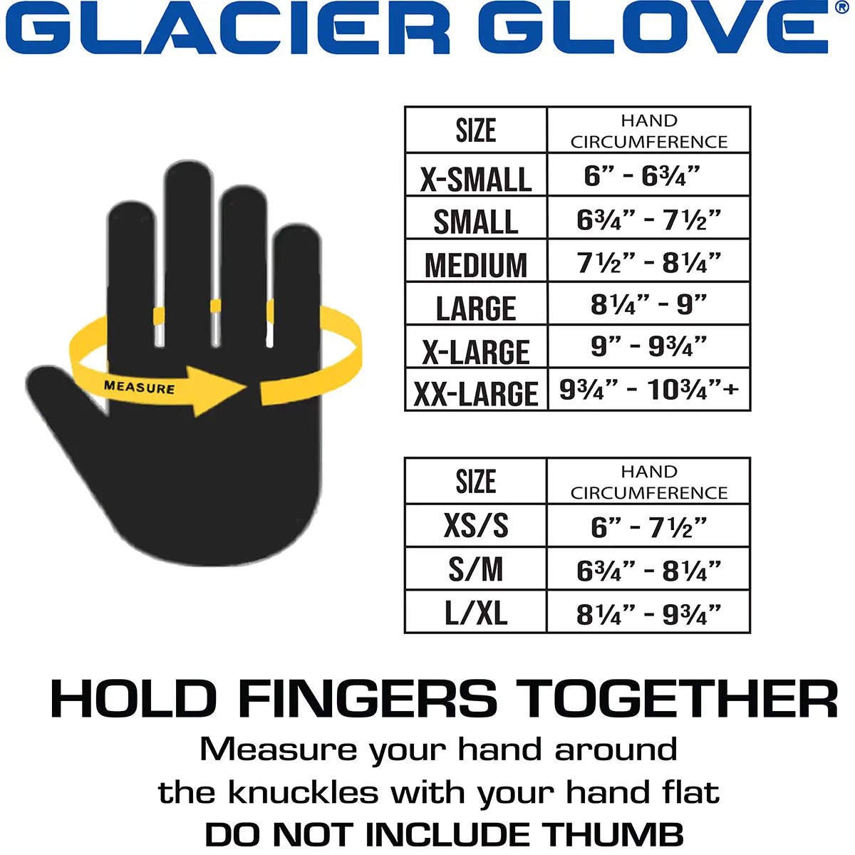 Glacier Glove Waterproof Slit Finger Pro Angler Gloves - Black Glacier Glove