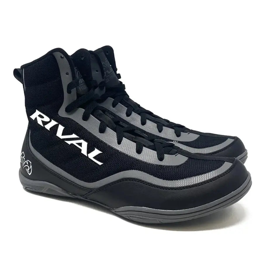 Rival Boxing RSX-Prospect Mid-Top Boxing Boots - Black/Gray Rival
