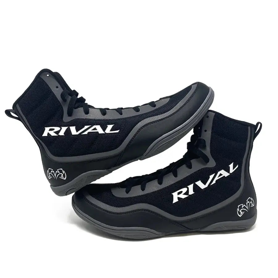 Rival Boxing RSX-Prospect Mid-Top Boxing Boots - Black/Gray Rival