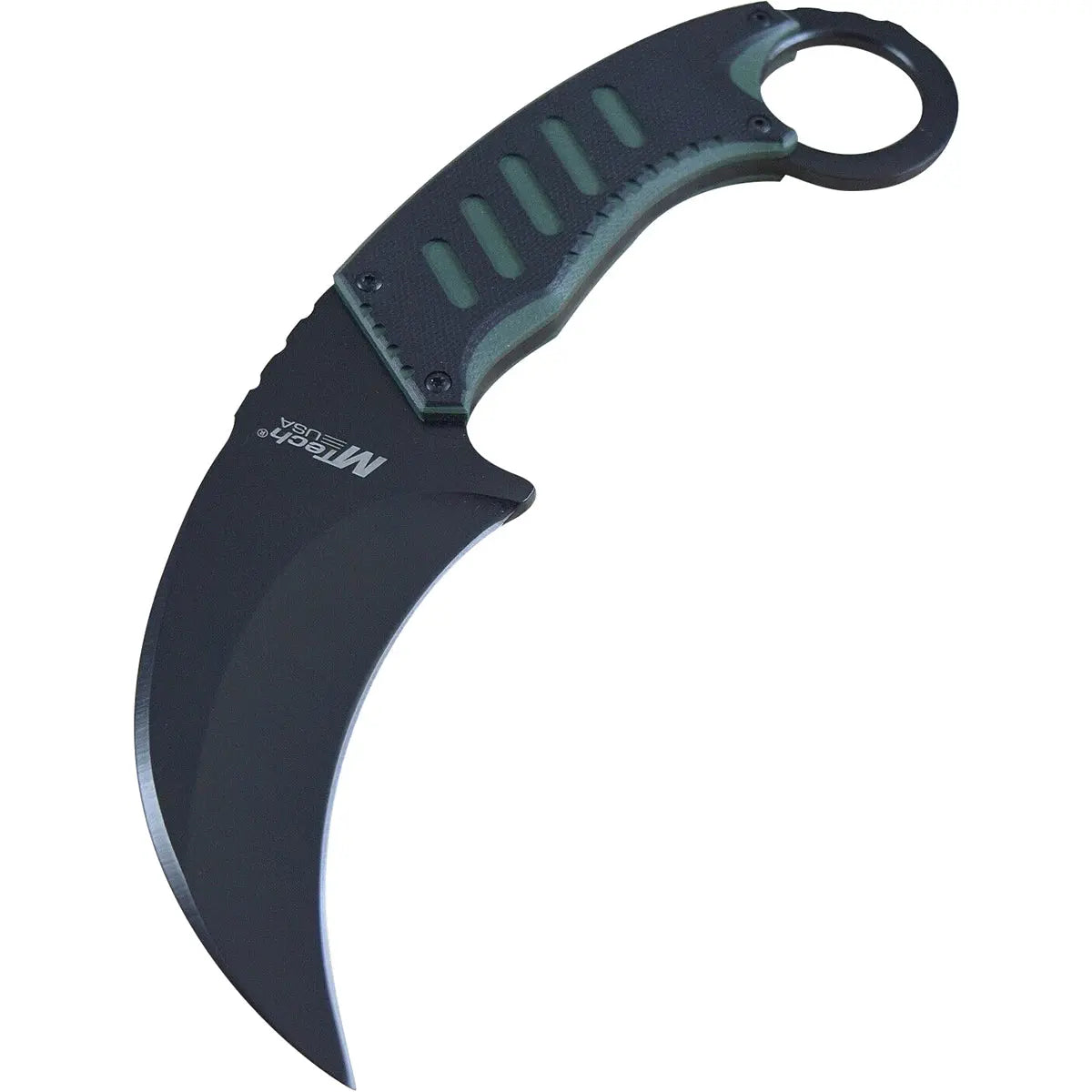 MTech USA Tactical Karambit Fixed Blade Neck Knife, G10, Black/Green, MT-665BG M-Tech
