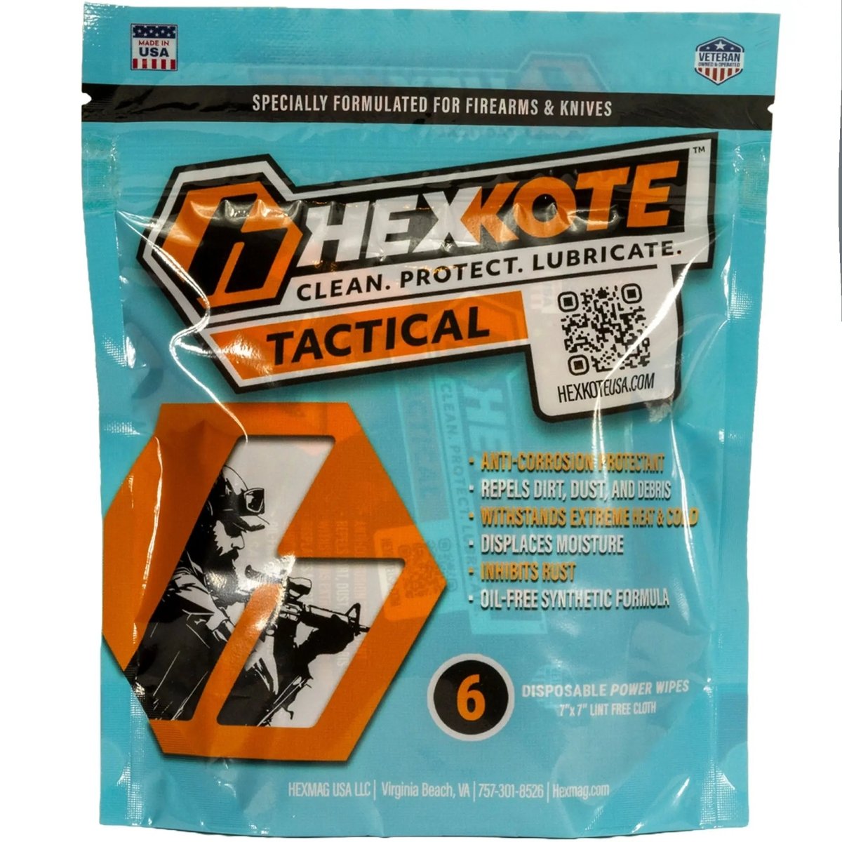 HEXKOTE - 7X7 Disposable Wipe - Tactical Series (6-pack) Hexmag